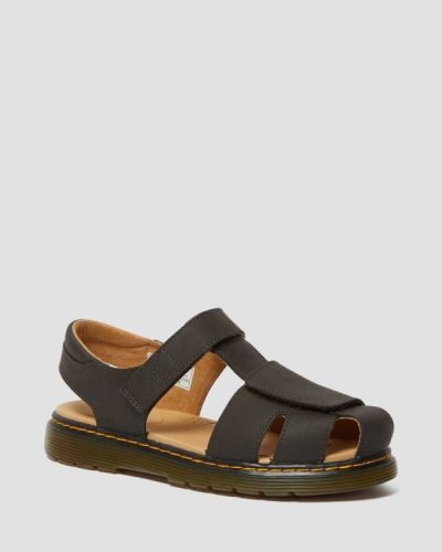 Sandalias Con Velcro Dr Martens Youth Moby Ii Wildhorse Cuero Para Niños DR1457G
